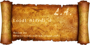 Loidl Alfréd névjegykártya